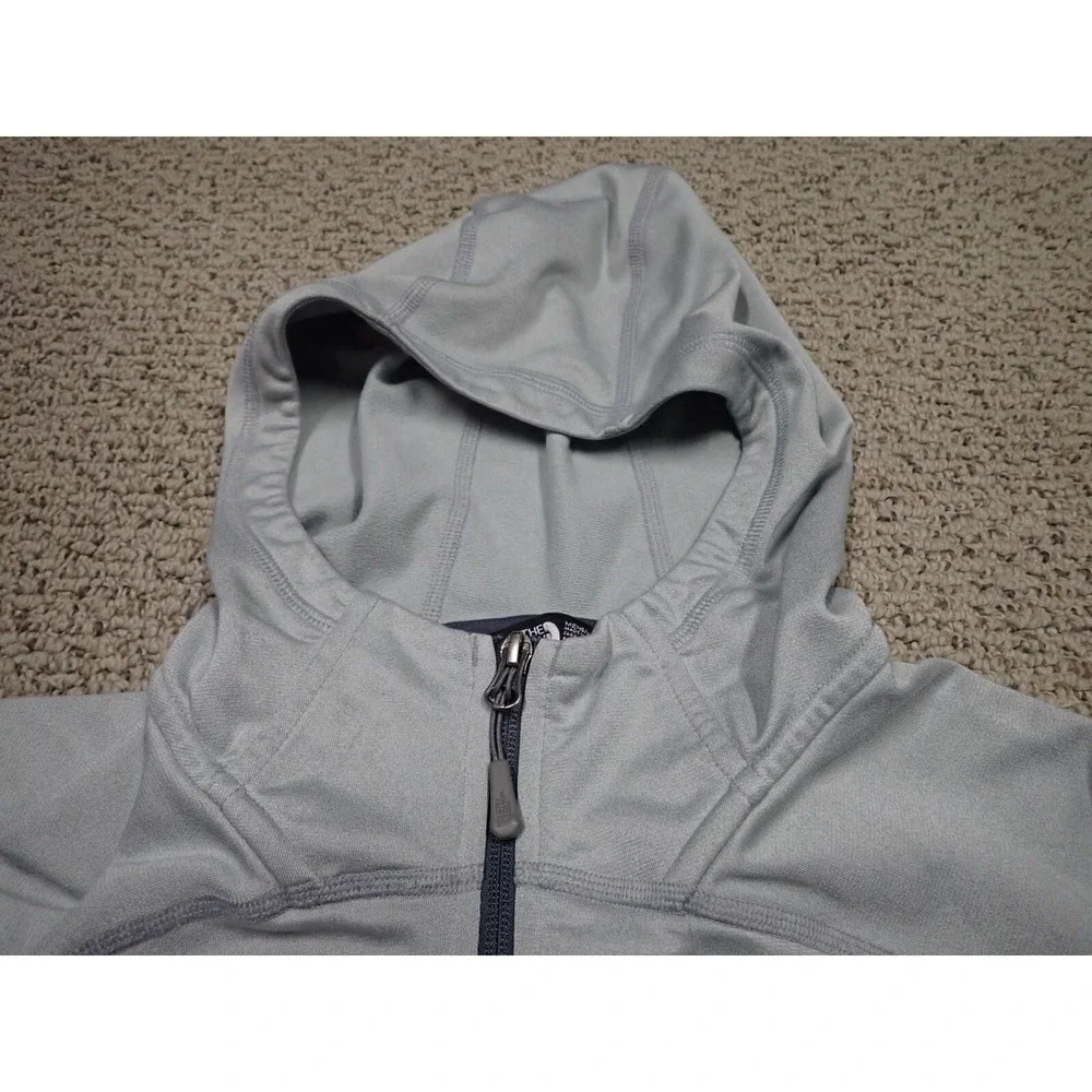 The North Face Fleece Hoodie Mens‎ Medium Grey Excellent Full Zip Jacket Pocket